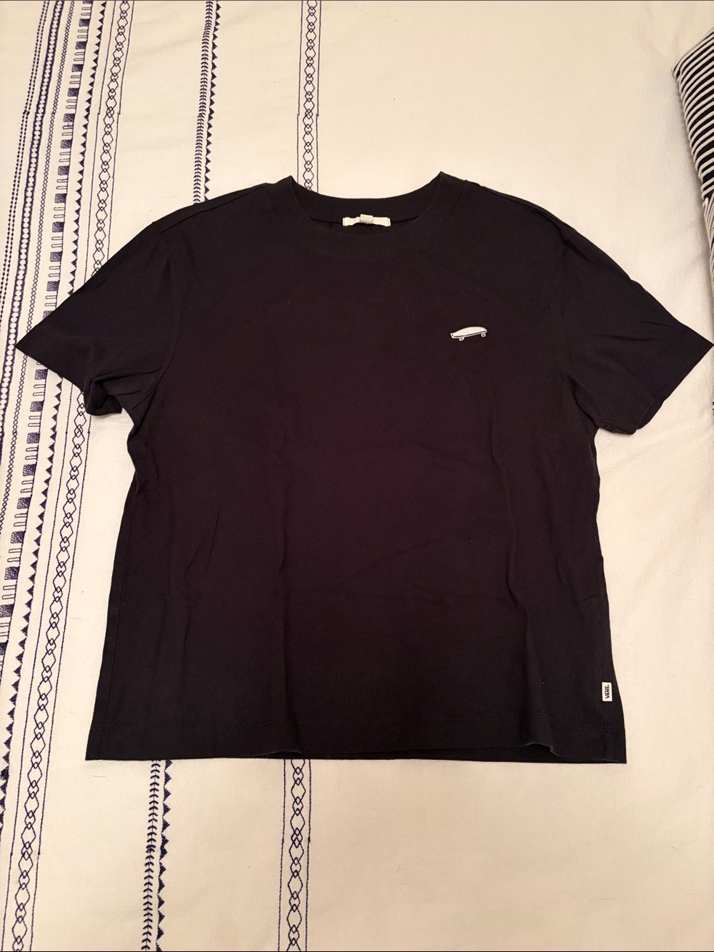 Vans Black Short Sleeve Crewneck Tee with Subtle Logo